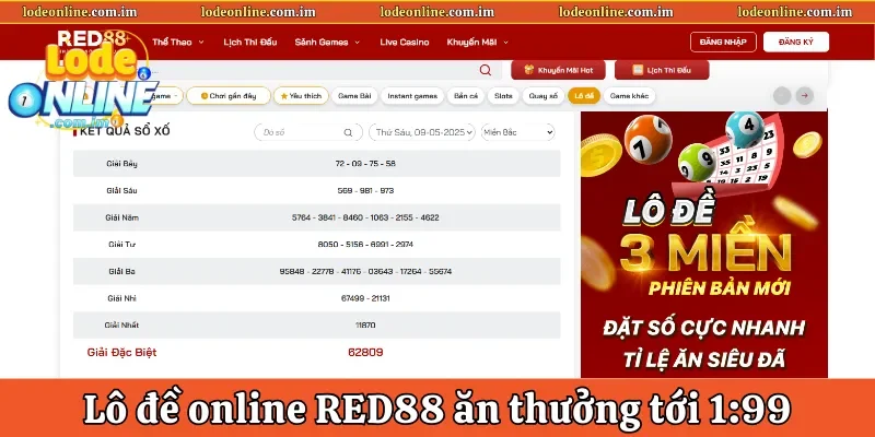 Lô Đề Online RED88 Uy Tín – Tỷ Lệ Thưởng Cao Tới 1 Ăn 99